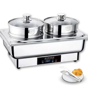 YITIAN 9L Electric 220V Steamer Food Warmer 201 Stainless Steel Full Size Food Buffet Chafing Dishes Set