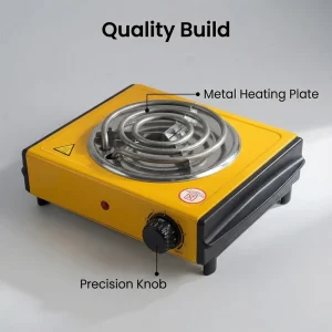 YONGQIAN 1000W Electric Hot Plate Single Burner Portable 150mm Coil Stove Adjustable Temperature Cooker for Home Kitchen Use