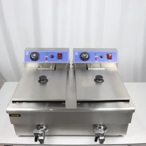 ZL 162V 16L+16L Commercial Stainless Steel Electric Deep Fryer 110V/220V 5+5KW Counter Top Fryer for Chips
